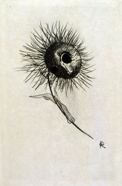 Kuvitus Baudelairen Les Fleurs du malille. 1891 (kaiverrus) tekijältä Odilon Redon