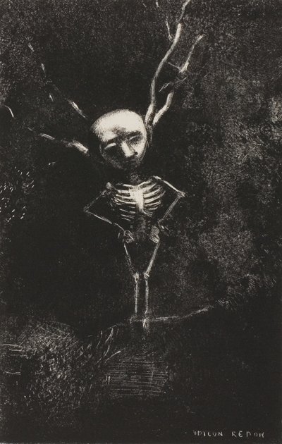 Oksojen sokkelossa kalpea hahmo ilmestyi, levy 2/7 tekijältä Odilon Redon