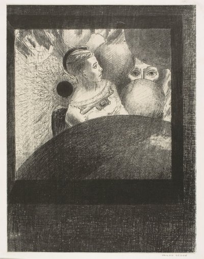 In the Spheres (hengitys, joka johtaa eläviä olentoja on myös Spheres), levy 5/6 Edgar Poelle tekijältä Odilon Redon