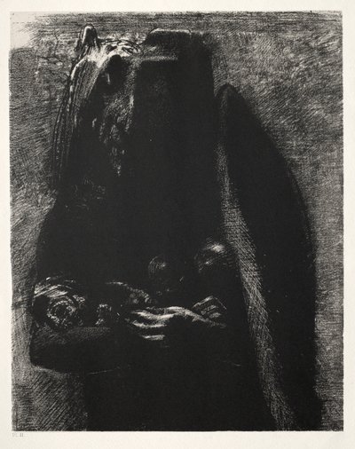 Se on paholainen, joka kantaa kahden siipensä alla seitsemän kuolemansyntiä tekijältä Odilon Redon