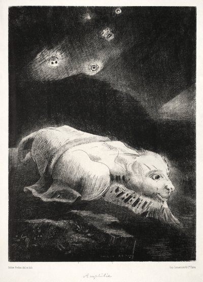 Origins: When Life Was Awakening in the Depths of Obscure Matter, 1883. tekijältä Odilon Redon