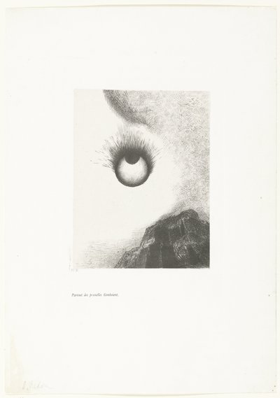 Lämpöiset silmät kaikkialla Partout des prunelles flamboient (otsikko esineessä) Tentation de Saint-Antoine (1) (sarjan nimi) Temptation of Saint Anthony (sarjan nimi) tekijältä Odilon Redon