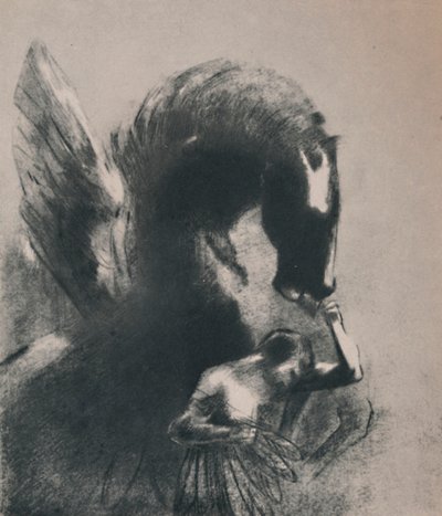 Pegasus vangittu, 1889, 1946. tekijältä Odilon Redon