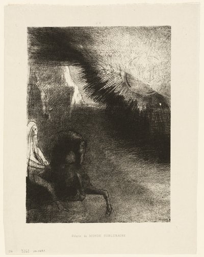 Alkuperäisen maailman pyhiinvaeltaja, levy 5/6 tekijältä Odilon Redon