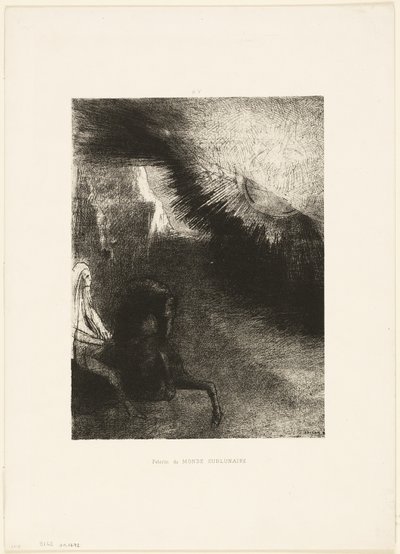 Alkuperäisen maailman pyhiinvaeltaja, levy 5/6 tekijältä Odilon Redon