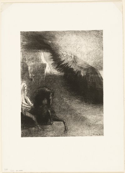 Alkuperäisen maailman pyhiinvaeltaja, levy 5/6 tekijältä Odilon Redon