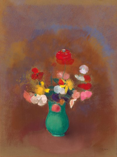 Unikot vihreässä maljakossa; Unikot vihreässä maljakossa, n.1910 tekijältä Odilon Redon