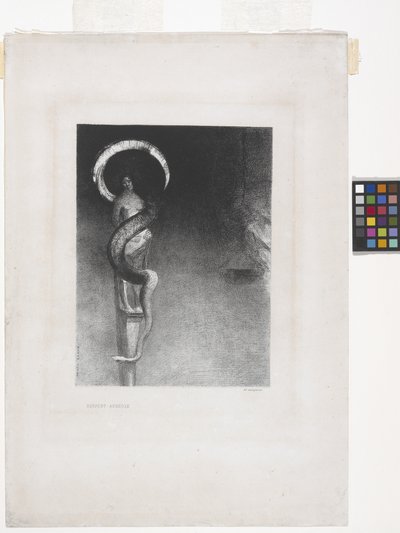 Serpent-Aureole (litografia kiinaapplikointipaperille) tekijältä Odilon Redon
