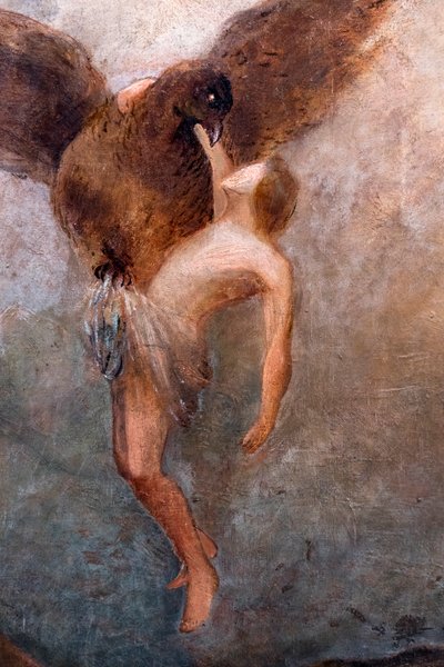 Ganymedeksen sieppaus, yksityiskohta, n. 1910 (öljy kankaalle) tekijältä Odilon Redon