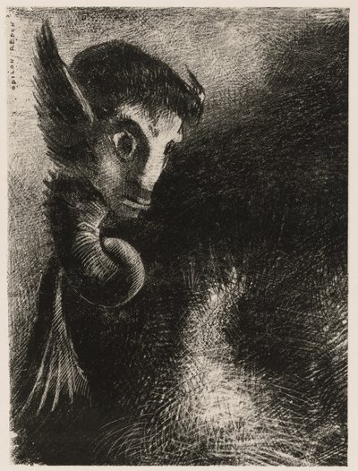 Chimera katseli kaikkea pelolla yöstä tekijältä Odilon Redon