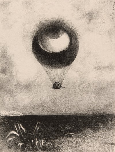 The Eye, Like a Strange Balloon Moves Towards Infinity, levy yksi Edgar Poelle tekijältä Odilon Redon