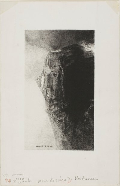 Epäjumala, etukuva Emile Verhaerenin teoksesta Les Soirs. tekijältä Odilon Redon