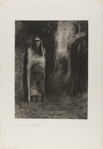 Mies oli yksin yömaisemassa, Yöstä tekijältä Odilon Redon
