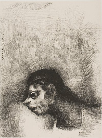Seinän halkeaman läpi heijastettiin kuoleman pää, elokuvasta The Juror (Valamies) tekijältä Odilon Redon