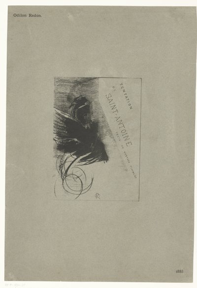 Nimisivu sarjasta, jossa on Pyhän Antoniuksen kiusaus Tentation de Saint-Antione texte de Gustave Flaubert (sarjan nimi esineessä) Temptation of Saint Anthony (sarjan nimi) tekijältä Odilon Redon