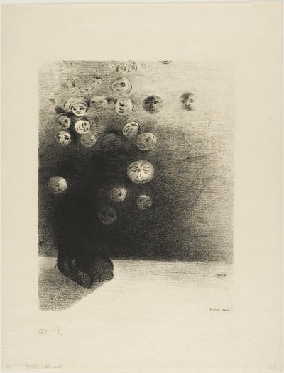 Miksi ei pitäisi olla olemassa näkymätöntä maailmaa..., levy 6 Edmond Picardin Le Jure -teoksesta. tekijältä Odilon Redon