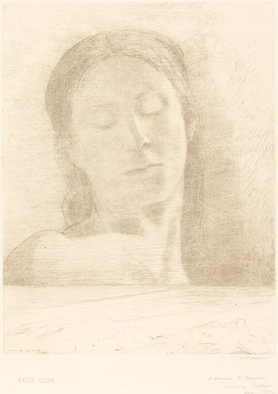 Yeux Clos (suljetut silmät) tekijältä Odilon Redon