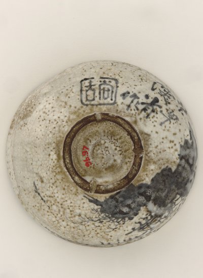 Kenzan-tyylinen teekulho vuoristoretriitillä, 1800-luvun lopulla (kivitavara rautapigmentillä läpinäkymättömän lasitteen alla) tekijältä Ogata (style of) Kenzan