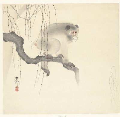 Apina puun oksalla tekijältä Ohara Koson