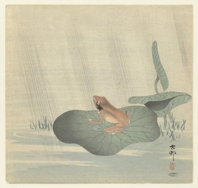 Sammakko lootuksenlehdellä tekijältä Ohara Koson