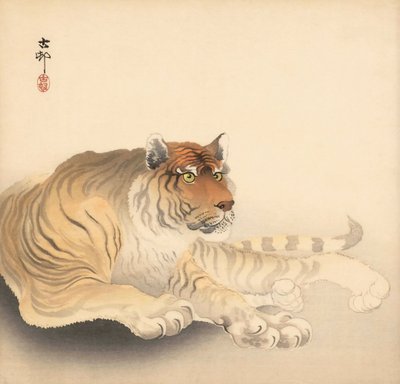 Tiikeri, 1900-luku (japanilainen printti) tekijältä Ohara Koson
