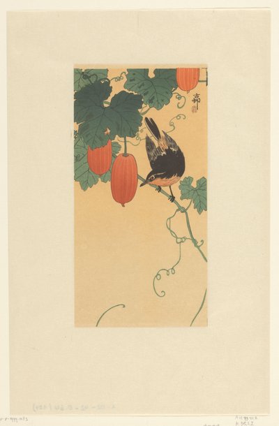 Laululintu kasveilla punaisilla hedelmillä tekijältä Ohara Koson