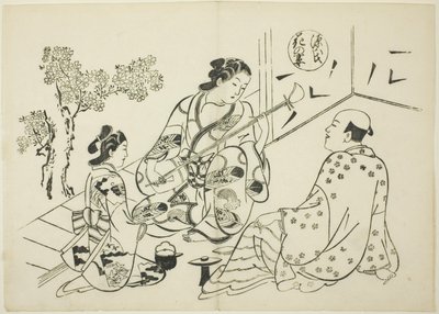Hana-no-en luku "The Tale of Genjistä" (Genji Hana-no-en), Genji-parodioiden sarjasta tekijältä Okumura Masanobu