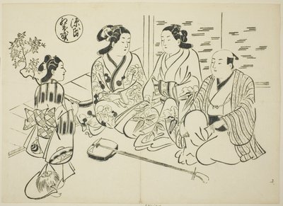 Momiji-no-ga luku "The Tale of Genjistä" (Genji Momiji-no-ga), Genji-parodioiden sarjasta tekijältä Okumura Masanobu