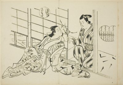 Sakaki luku "The Tale of Genjistä" (Genji Sakaki), sarjasta Genji-parodioita tekijältä Okumura Masanobu