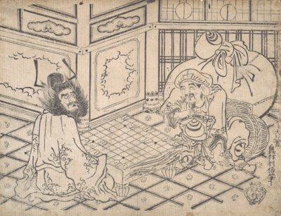 Daikoku suunnitelma d alkumaksu jäsen g shekki s, ? 1730. , hyttynen. 1730. tekijältä Okumura Toshinobu