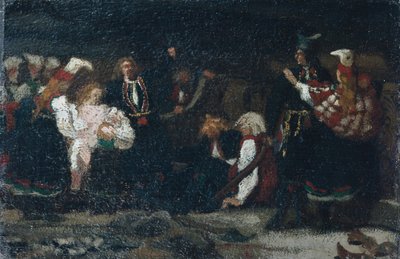 Taistele pihalla (öljy kankaalle) tekijältä Olaf Isaachsen