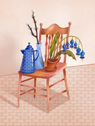 Sininen Still Life -tuoli tekijältä Olga Skomorokhova