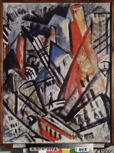 Kaupunki. Olga Vladimirovna Rozanova (1886-1918) maalaus öljy kankaalle tekijältä Olga Wladimirowna  Rosanowa