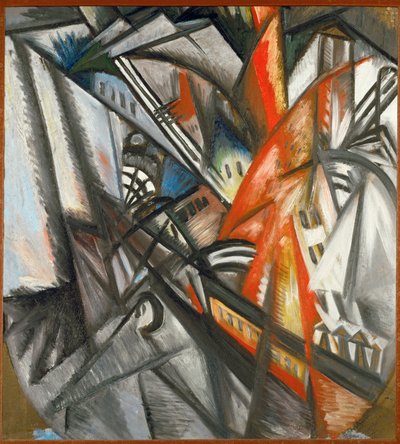 Kaupunkimaisema (maalaus kankaalle) tekijältä Olga Vladimirovna Rozanova