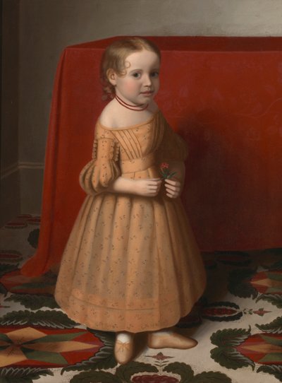 Nuoren tytön muotokuva ruusun kanssa, n. 1838. tekijältä Oliver Tarbell Eddy