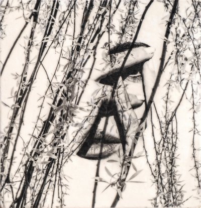 Maura, 2022 (valokuvasiirto mehiläisvaha puulle) tekijältä Olivia Gozzano