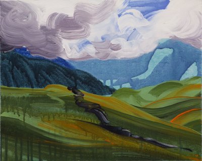 Leukerbad 26, 2014 (akryyli kankaalle) tekijältä Olivier Morel