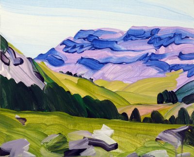 Leukerbad 33, 2017 (akryyli kankaalle) tekijältä Olivier Morel