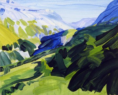 Leukerbad 34, 2017 (akryyli kankaalle) tekijältä Olivier Morel