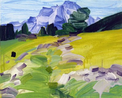 Leukerbad 36, 2017 (akryyli kankaalle) tekijältä Olivier Morel