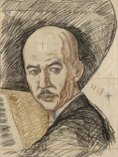 Luonnos painokseen "Yamada Kosakun muotokuva" tekijältä Onchi Kôshirô