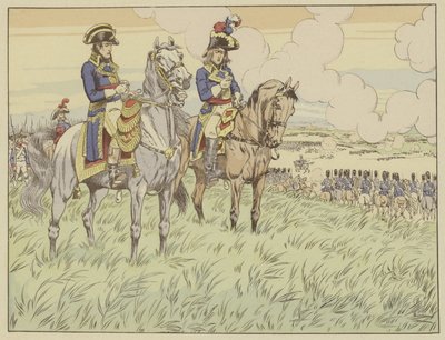 Napoleon ja kenraali Louis Desaix Marengon taistelussa 24. kesäkuuta 1800 tekijältä Onfray de Breville Job