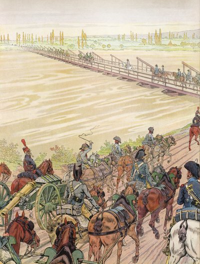 Napoleon ylittämässä Reinin 1. lokakuuta 1805 tekijältä Onfray de Breville Job