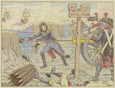 Napoleon lataa tykkiä tavallisen sotilaan tavoin Toulonin piirityksessä, 1793 tekijältä Onfray de Breville Job