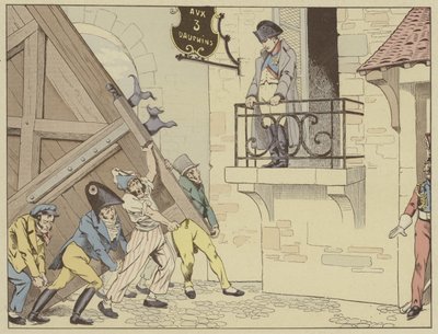 Grenoblen kaupunki avaa portit Napoleonille hänen palattuaan maanpaosta Elballa 7. maaliskuuta 1815 tekijältä Onfray de Breville Job