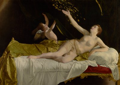 Danaë ja kultasuihku, tekijältä Orazio Gentileschi