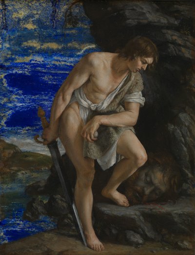 Daavid miettii Goljatin päätä tekijältä Orazio Gentileschi