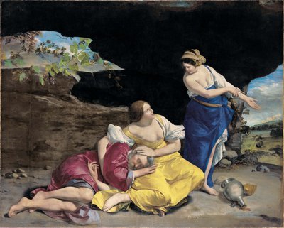 Lot ja hänen tyttärensä, noin 1628 (öljy kankaalle). tekijältä Orazio Gentileschi