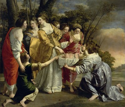 Mooses pelastettu Niililtä, n. 1630 (öljy kankaalle) tekijältä Orazio Gentileschi