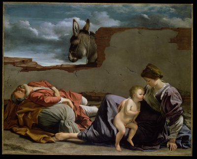 Lepää lennossa Egyptiin, 1615-1621 tekijältä Orazio Gentileschi